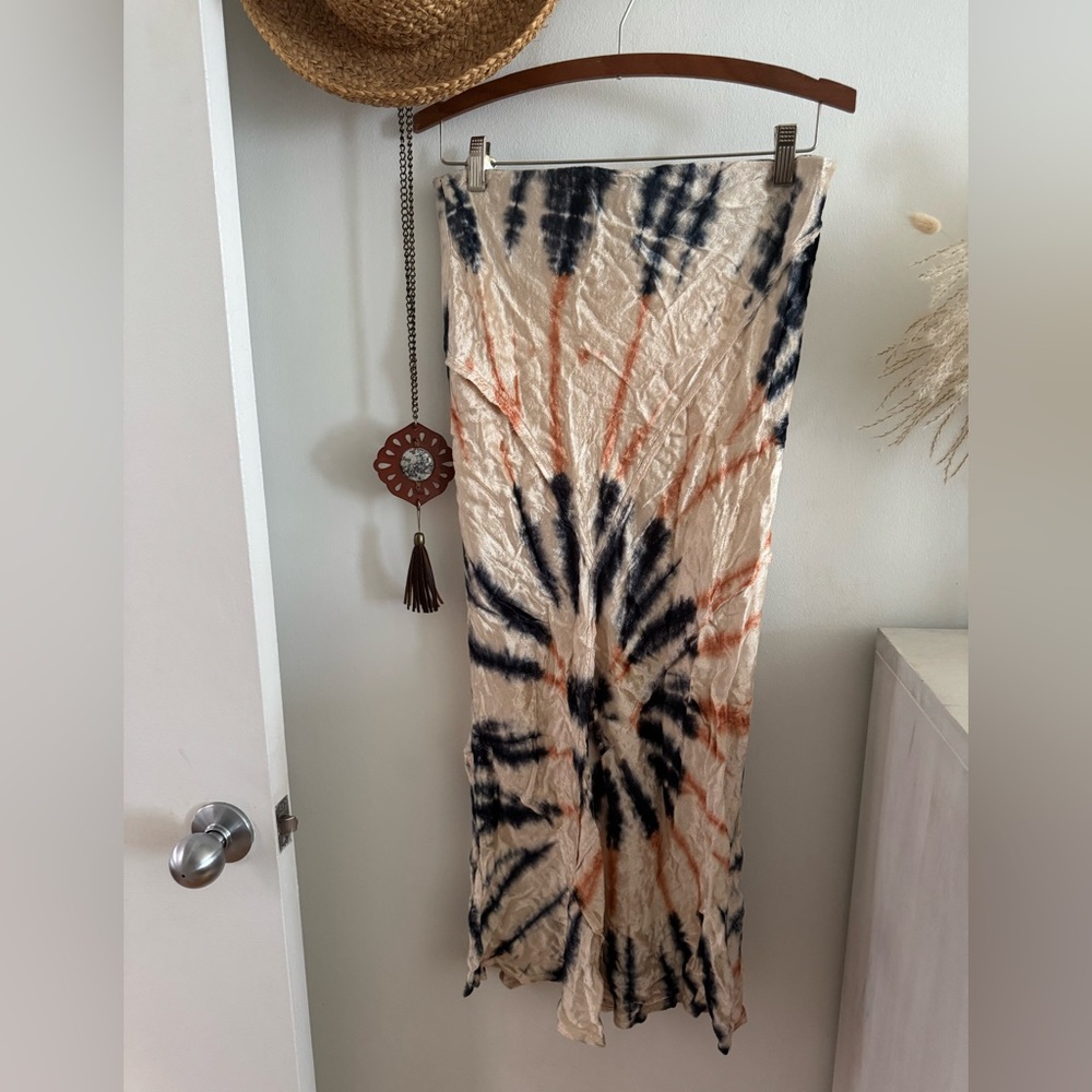 Free People Velvet Serious Swagger Tie-Dye Midi Skirt - Picture 4 of 13